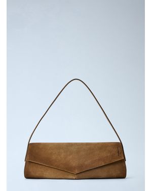 Jil Sander Kante Suede Shoulder Bag - Gray
