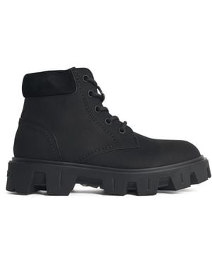 Moncler 'Peak City' Suede And Nubuck Ankle Boots - Black