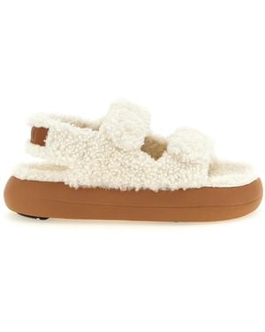 Moon Boot Shearling Sandals - Natural