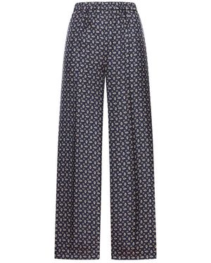 Max Mara Printed Silk Pants - Blue
