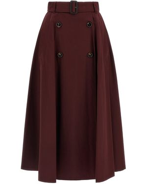Burberry Gabardine Trench Coat Skirt - Purple