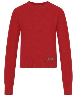 Loewe Wool Sweater With Hand-Embroidered Detail Applied To The Hem
