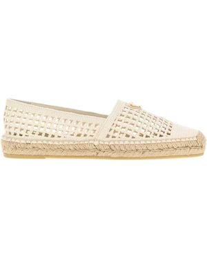 Prada Ivory Slip On Espadrilles - White