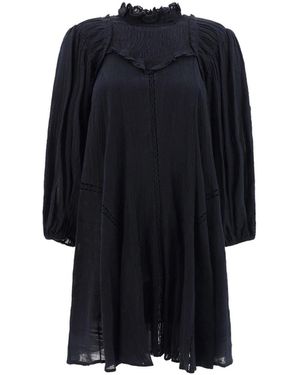 Isabel Marant Isma Dress With All-Over Perforated Floral Motif - Black