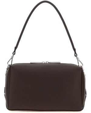 Fendi Dark Leather Lui Medium Shoulder Bag - Black