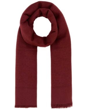 Fendi Burgundy Wool Blend Scarf - Red