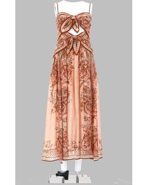 Zimmermann Midi Aster Silk Gown - White