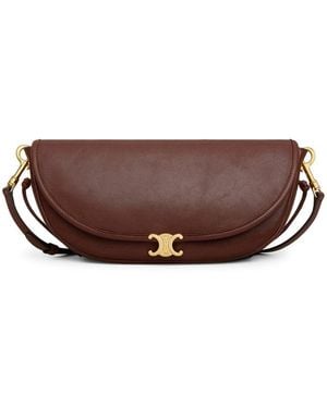 Celine Triomphe Small Crescent Soft Bag - Brown