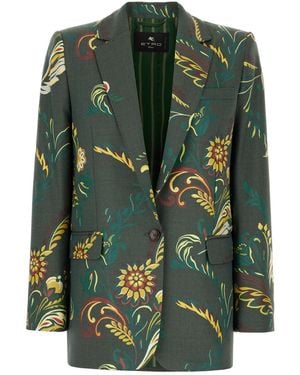 Etro Clothing Blazers & Gilets - Green