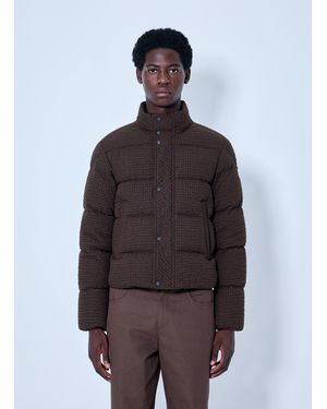 Moncler Oronte Cotton Flannel Short Down Jacket - Brown