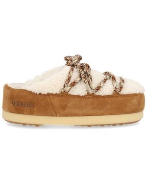 Moon Boot Shearling "Evx" Mules - Brown
