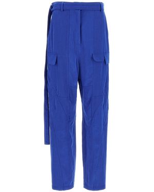 Ferragamo Cargo Pants With Unique Cuts - Blue