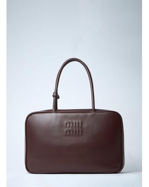 Miu Miu Beau Leather Shoulder Bag - Purple