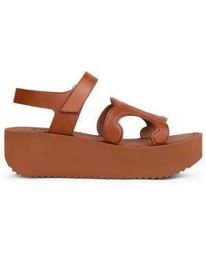 Celine Sunny Calfskin Sandal - Brown