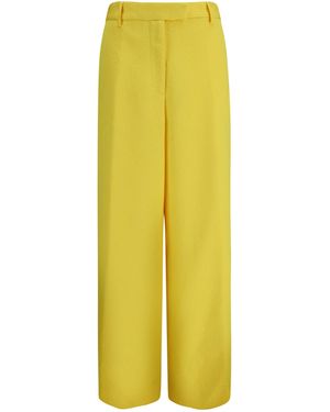 Dries Van Noten Wide-Leg Pants With All-Over Jacquard Pattern - Yellow