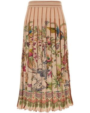 Etro Printed Polyester Blend Skirt - Natural