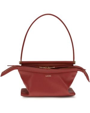 Loewe Whisker Glazed Calfskin Shoulder Bag Carmine - Red