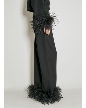 Prada Feather Cuff Cotton Track Pants - Black