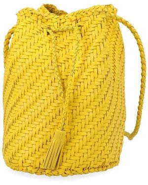 Dragon Diffusion Borsa "Pompom Double Jump Tan" - Yellow