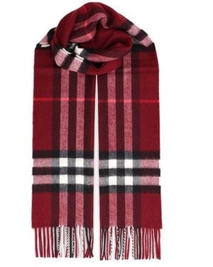 Burberry Cashmere Check Scarf - Red