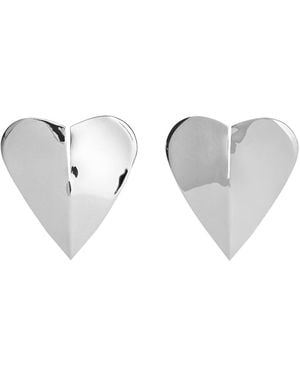 Alaïa Le Coeur Torn Earrings - Gray