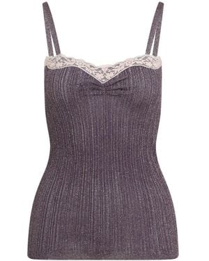 Valentino Elegant Viscose & Metal Fiber Top - Purple