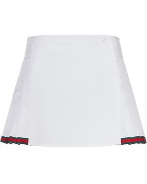 Gucci Short Cotton Poplin Skirt - White
