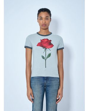 Acne Studios Graphic Rose T-Shirt - Blue