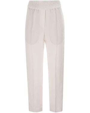Brunello Cucinelli Baggy Pull-Up Pants - White