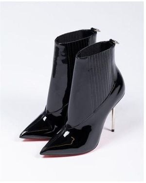 Christian Louboutin Patent Leather 100 Epic Boots/Booties - Black