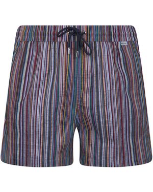 Paul Smith Swim Short Jacquard Signature - Blue