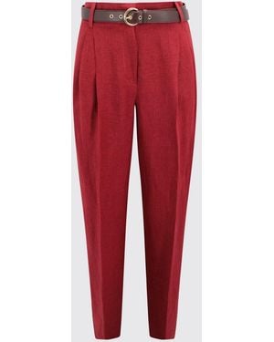 Max Mara Belted Pants - Red
