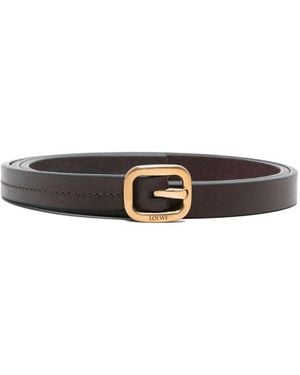 Loewe Rounded Soft Leather Belt - White