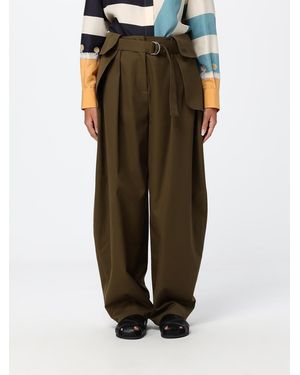 Loewe Water-Repellent Wide-Leg Silk-Blend Cargo Pants - Green
