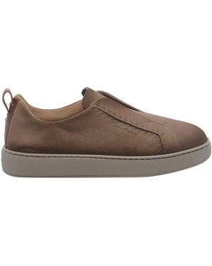 Santoni Clen Slip On Sneakers - Brown