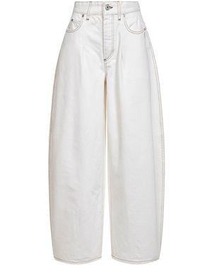 Jacquemus Ecru The Ovalo De-Nãmes Denim Curved Jeans - White