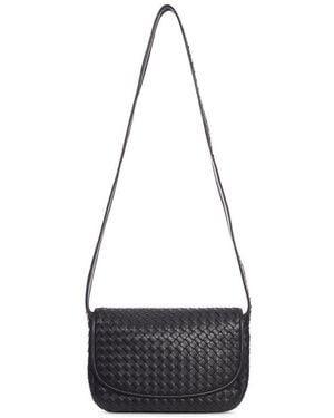 Bottega Veneta Woven Lambskin Messenger Bag - White