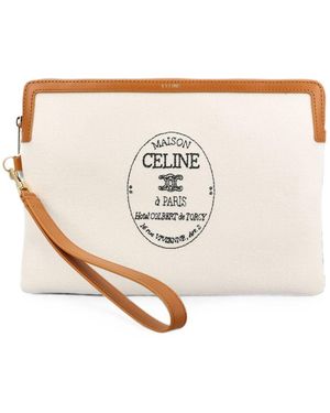 Celine Cuir Triomphe Small Pouch - White