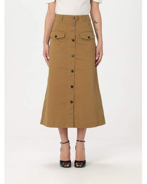 Saint Laurent Midi Skirt - Natural