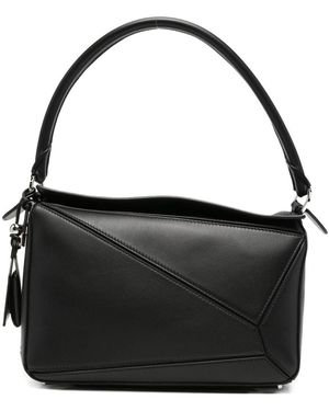 Loewe Paula's Ibiza Puzzle Featherlight Medium Leather Handbag - Black
