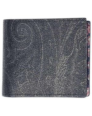 Etro Arnica Wallet + Paisley Print - Gray
