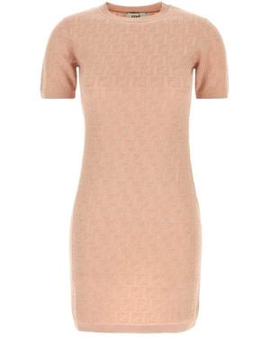Fendi Ff Cotton Dress - Pink
