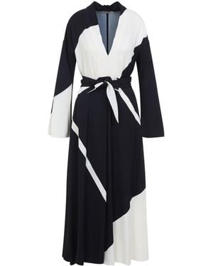 Alberta Ferretti Twill Printed Dress - Blue
