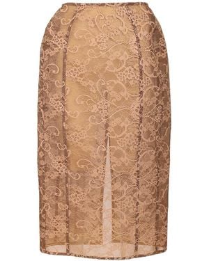 Acne Studios Lace Midi Skirt - Brown