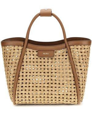 Max Mara Raffia Marine Tote Bag - Metallic