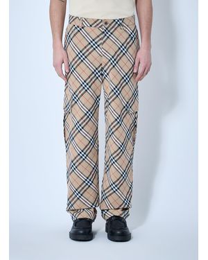 Burberry Check Linen-Blend Pants - Multicolor