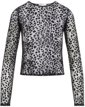 McQueen Leopard Devoré Top - Black