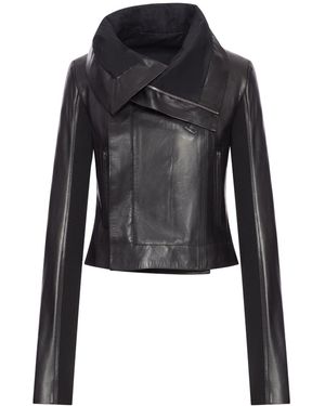 Rick Owens Leather Biker Jacket - Black