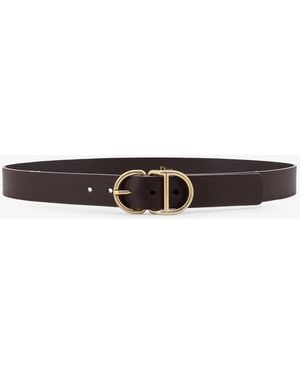 Dior Dior Leather Belt With Cd Buckle - White