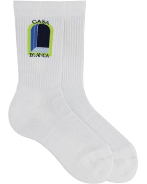 CASABLANCA Socks With Logo - White